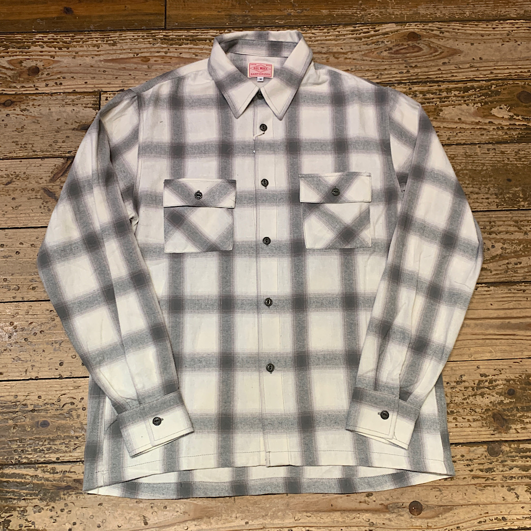 BIG MIKE Light Flannel Shirts (Off×Olv)