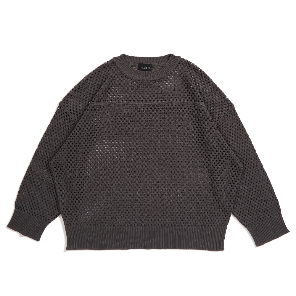 DEVILUSE Football Knit Crewneck(Charcoal)
