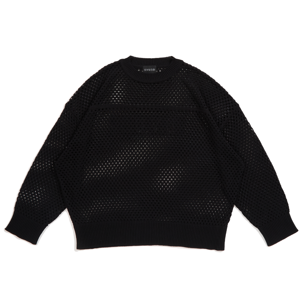DEVILUSE Football Knit Crewneck(Black)