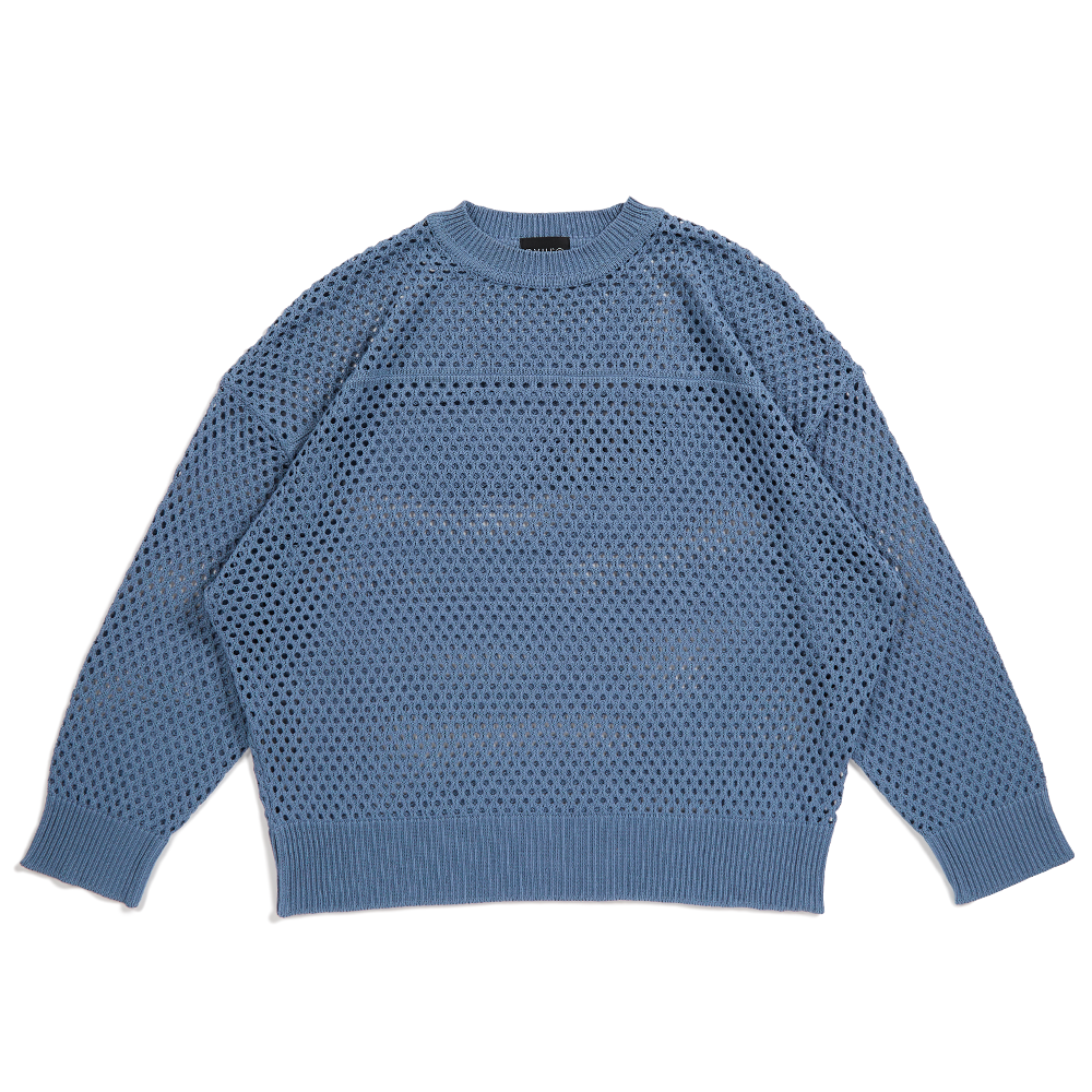 DEVILUSE Football Knit Crewneck(Stone Blue)