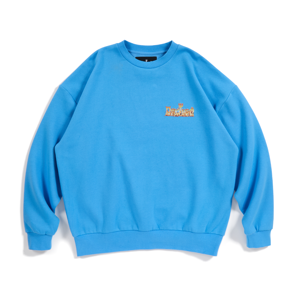 DEVILUSE Flame Logo Crewneck(Blue)