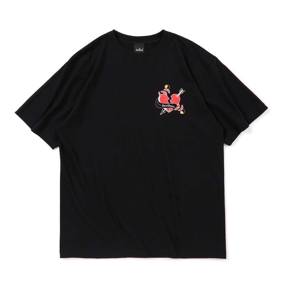 DEVILUSE Heart Arrow T-shirts(Black)