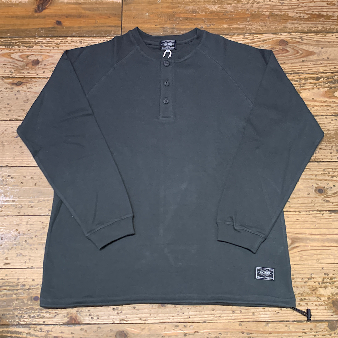BIG MIKE Honeycomb Waffle Henry Neck Midweight L/S(Sumi)