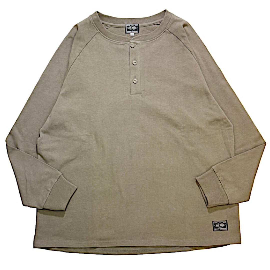 BIG MIKE 10OZ Henry Neck L/S Tee(Chacoal)