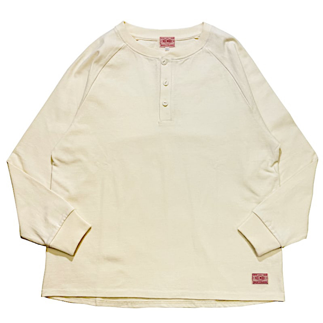BIG MIKE 10OZ Henry Neck L/S Tee(Natural)