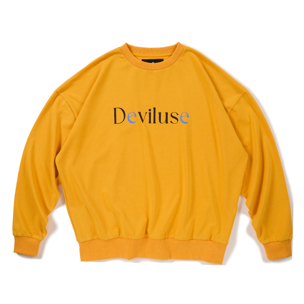DEVILUSE Molding Crewneck(Washed Yellow)