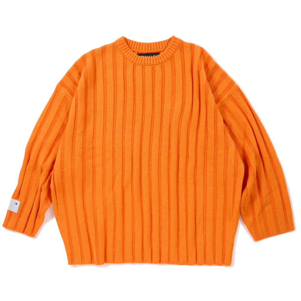 DEVILUSE Bump Knit Crewneck(Orange)