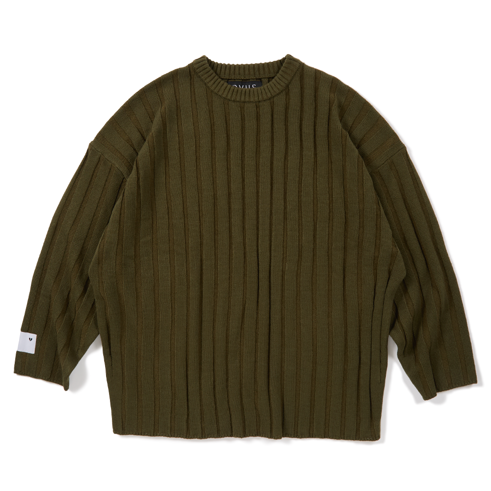 DEVILUSE Bump Knit Crewneck(Olive)