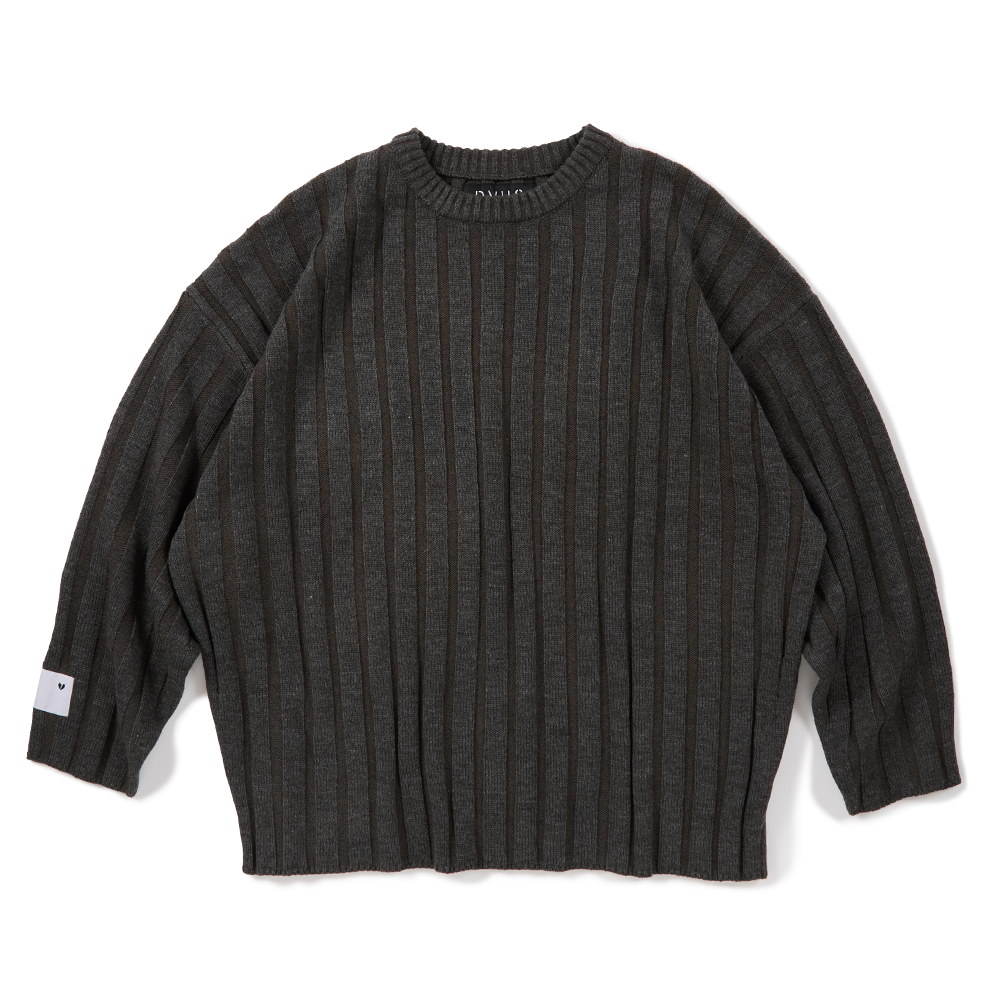 DEVILUSE Bump Knit Crewneck(Charcoal)