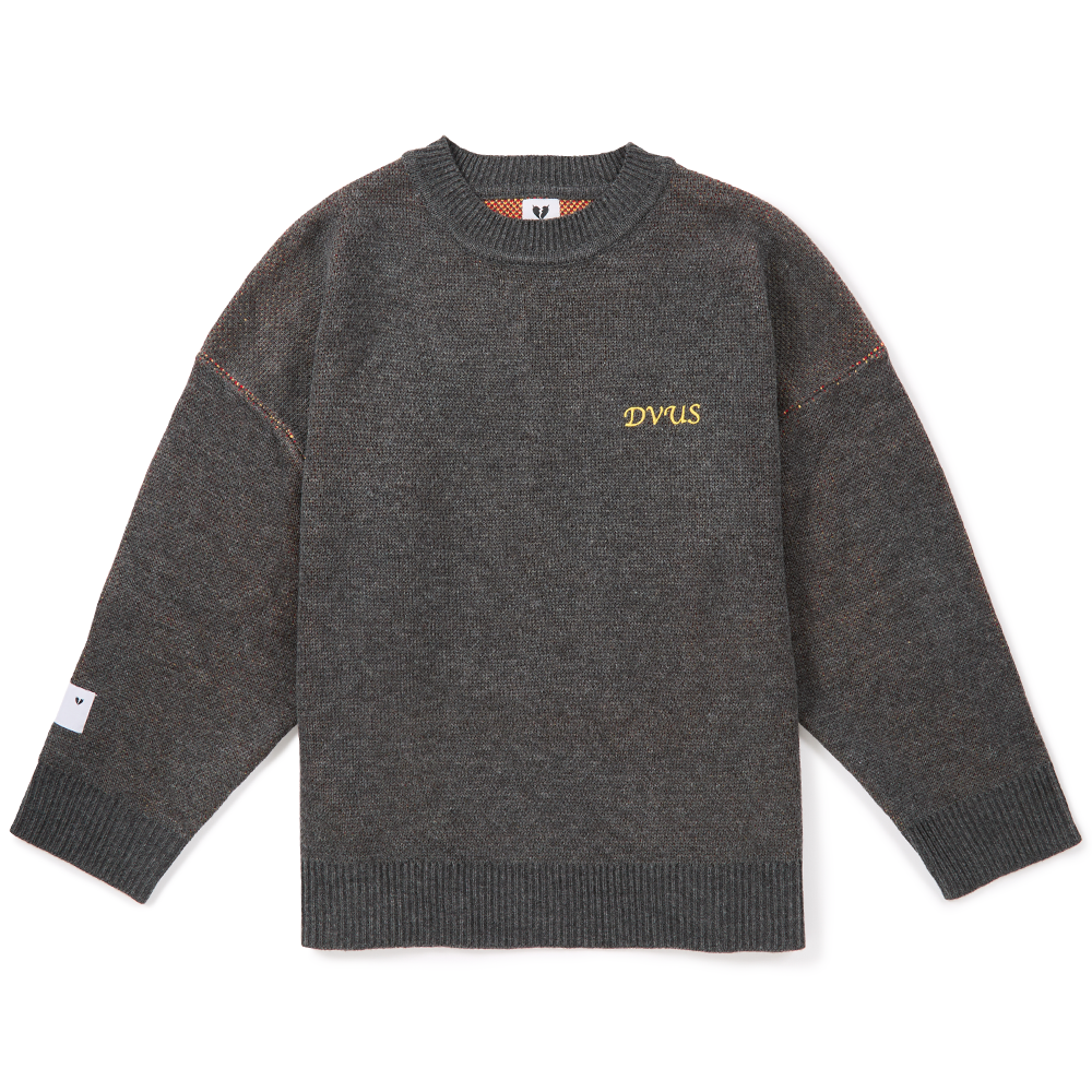 DEVILUSE Prickly Flower Knit Crewneck(Charcoal)