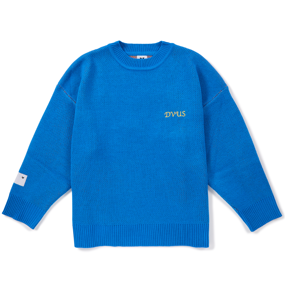 DEVILUSE Prickly Flower Knit Crewneck(Blue)