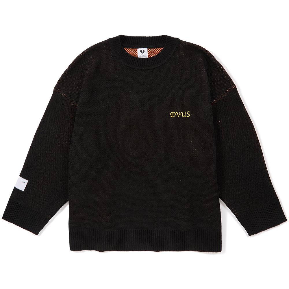 DEVILUSE Prickly Flower Knit Crewneck(Black)