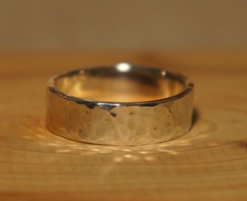SLOW RISE Hammer Finish silver Ring