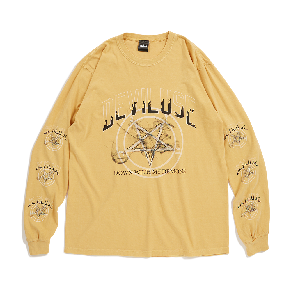Deviluse Pentagram L/S Shirts(Washed Mustard)