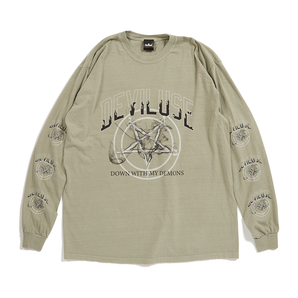 Deviluse Pentagram L/S Shirts(Washed Sand)