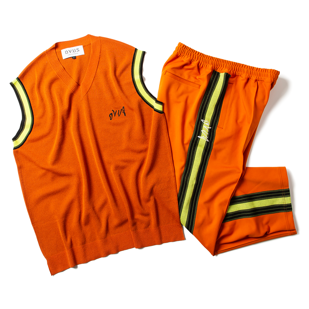 DEVILUSE Line Vest/Line Track Pants(Orange)