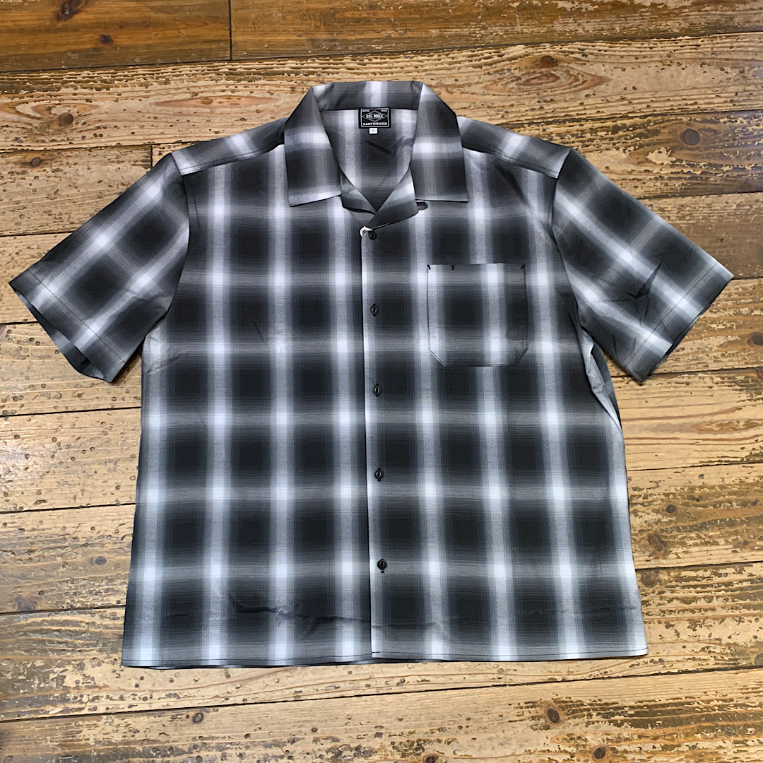BIG MIKE Ombre Check S/S Shirts (BLACK×WHITE)