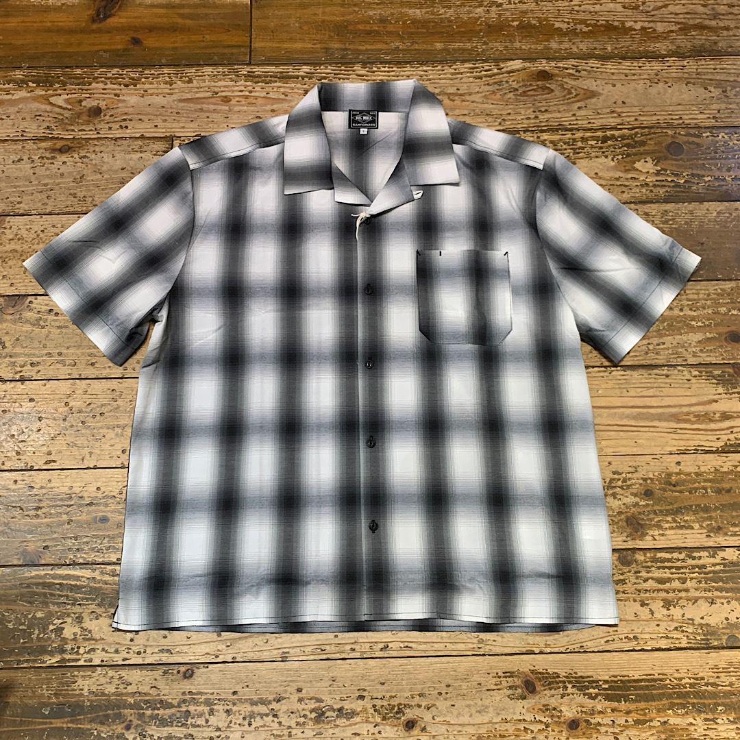 BIG MIKE Ombre Check Shirts(WHITE×GRAY)