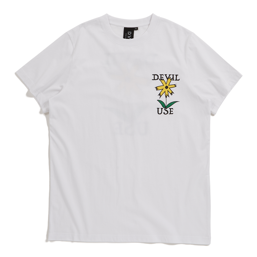 DEVILUSE Prickly Flower T-shirts(White)
