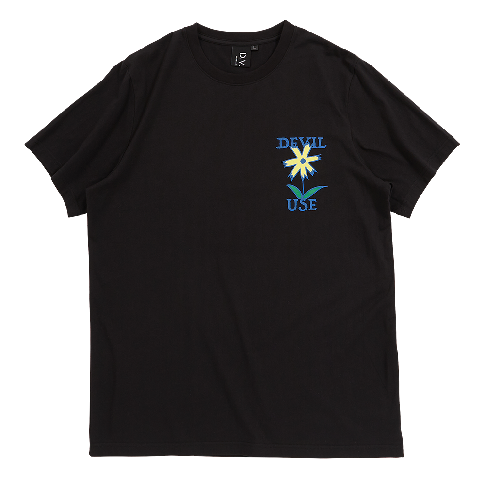 DEVILUSE Prickly Flower T-shirts(Black)