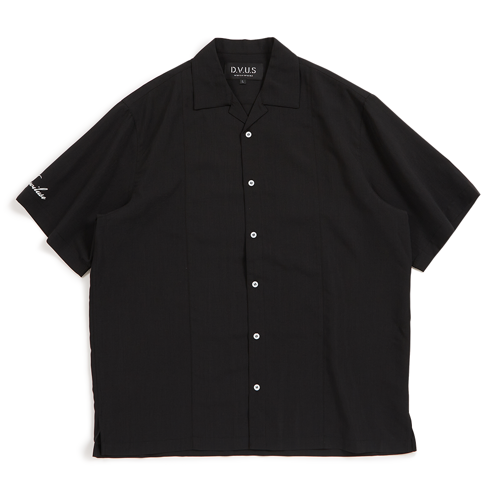 DEVILUSE Script Open Collar Shirts(Black)