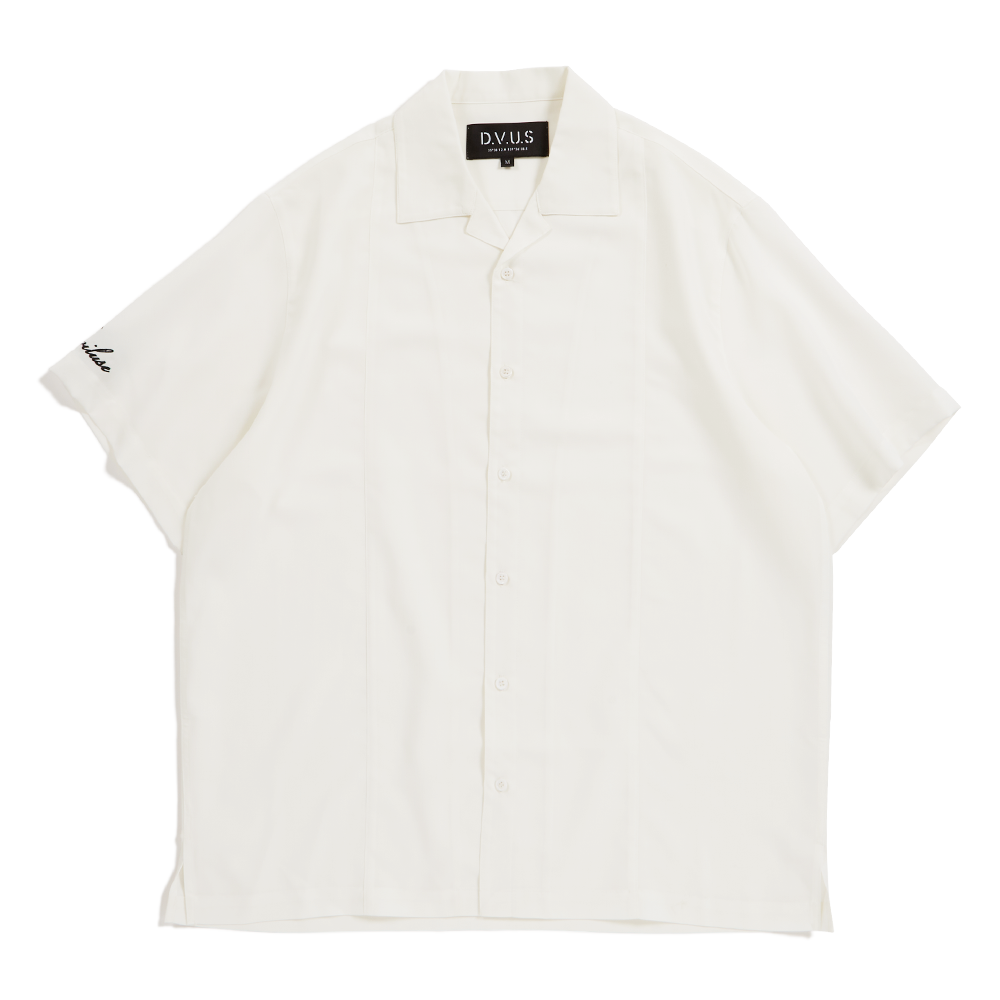 DEVILUSE Script Open Collar Shirts(White)