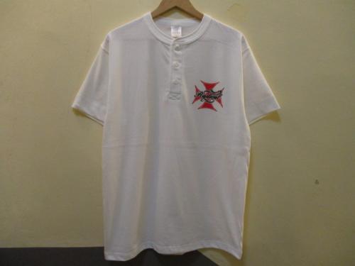 RADICAL Cross Henryneck T-shirts White