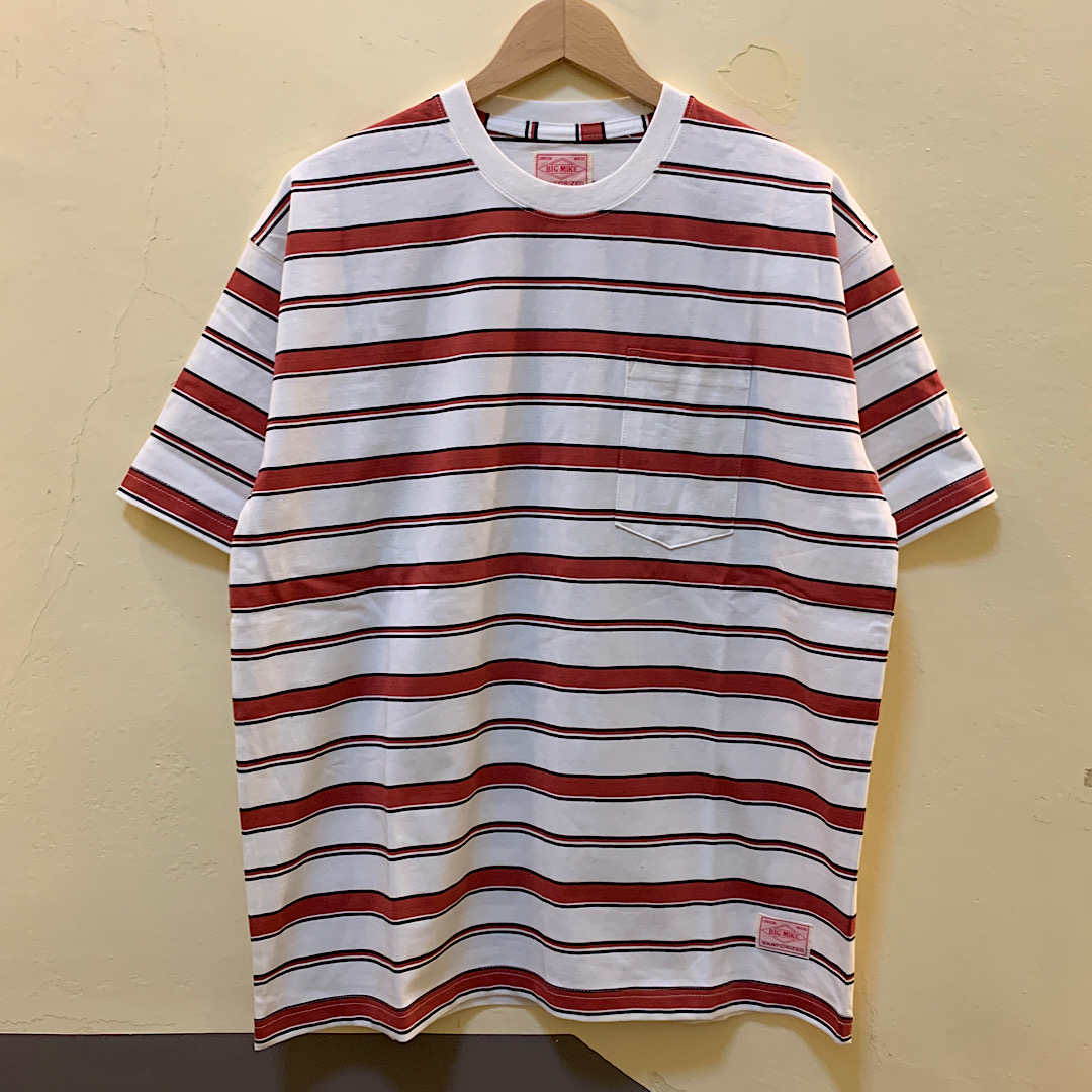 BIG MIKE Pocket Boder S/S Tee(White/Red)