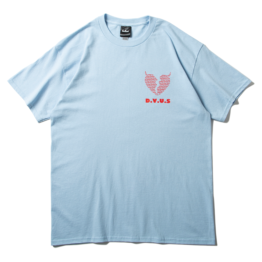 DEVILUSE Red Text T-shirts(Light Blue)