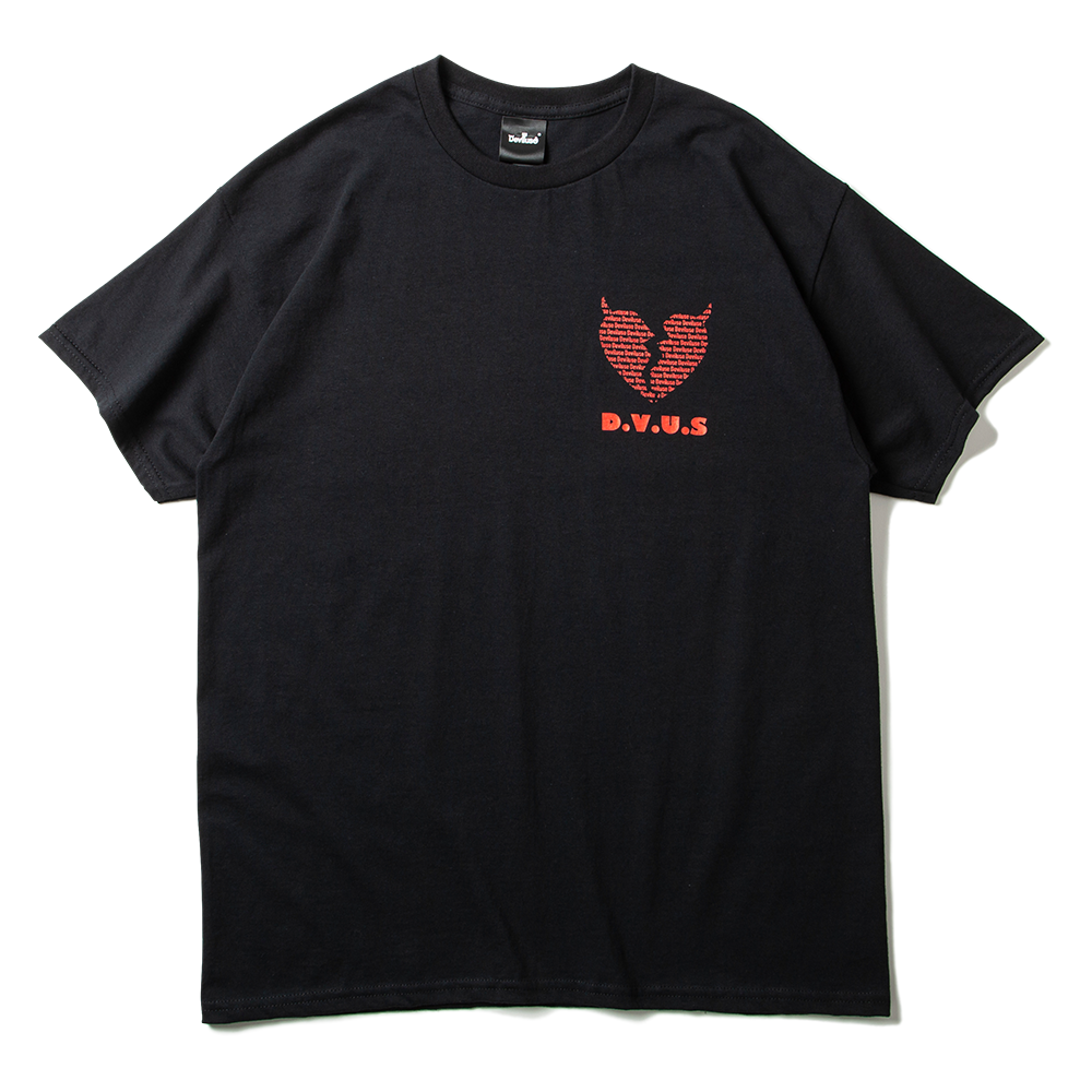 DEVILUSE Red Text T-shirts(Black)
