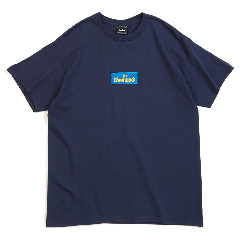 DEVILUSE Blue Box Logo T-shirts(Navy)