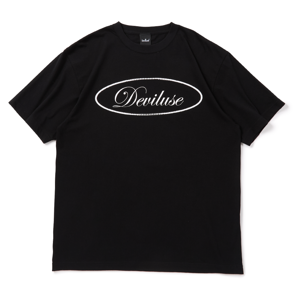 DEVILUSE Oval Script Logo T-shirts(Black)