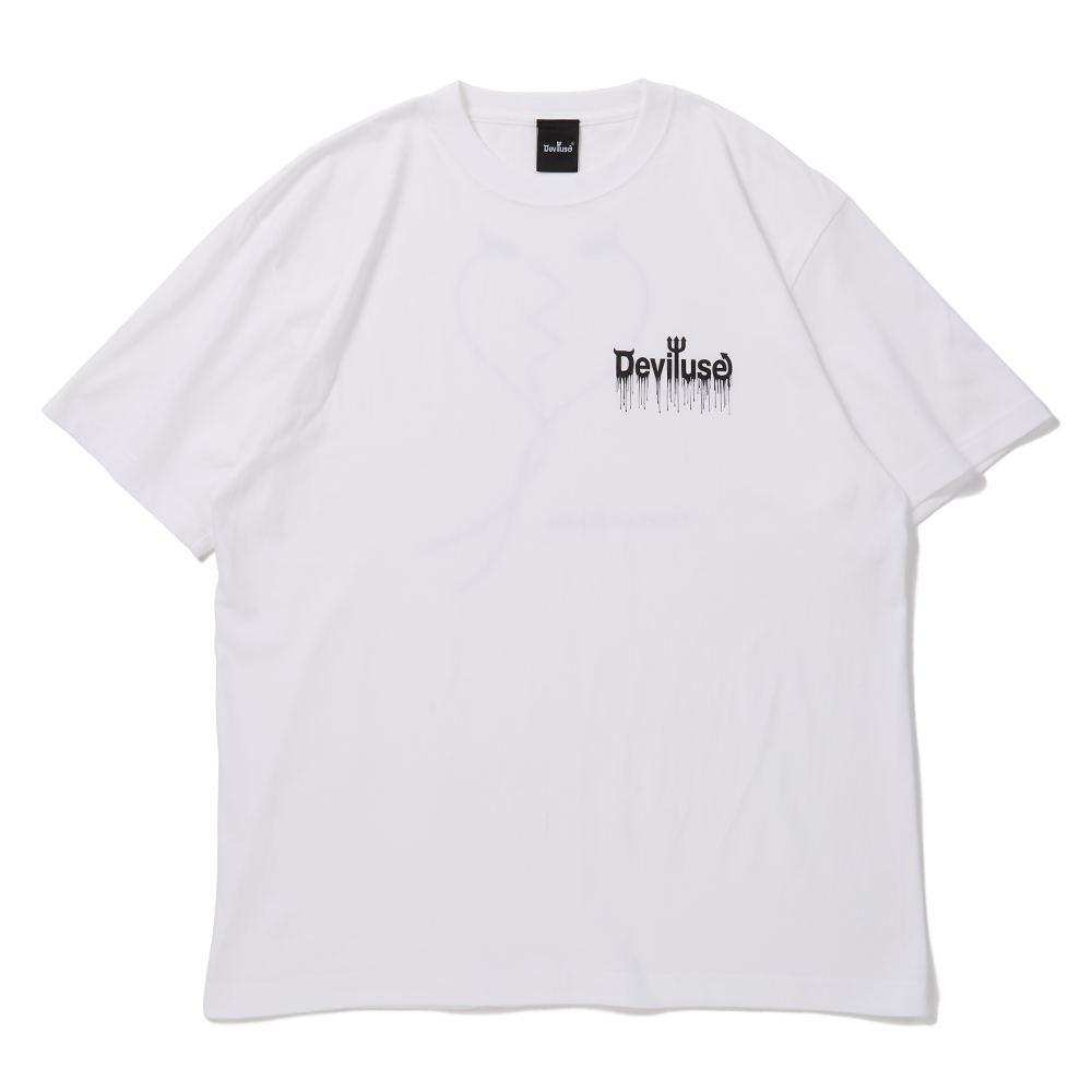 DEVILUSE Heart on Shuffle T-shirts(White)