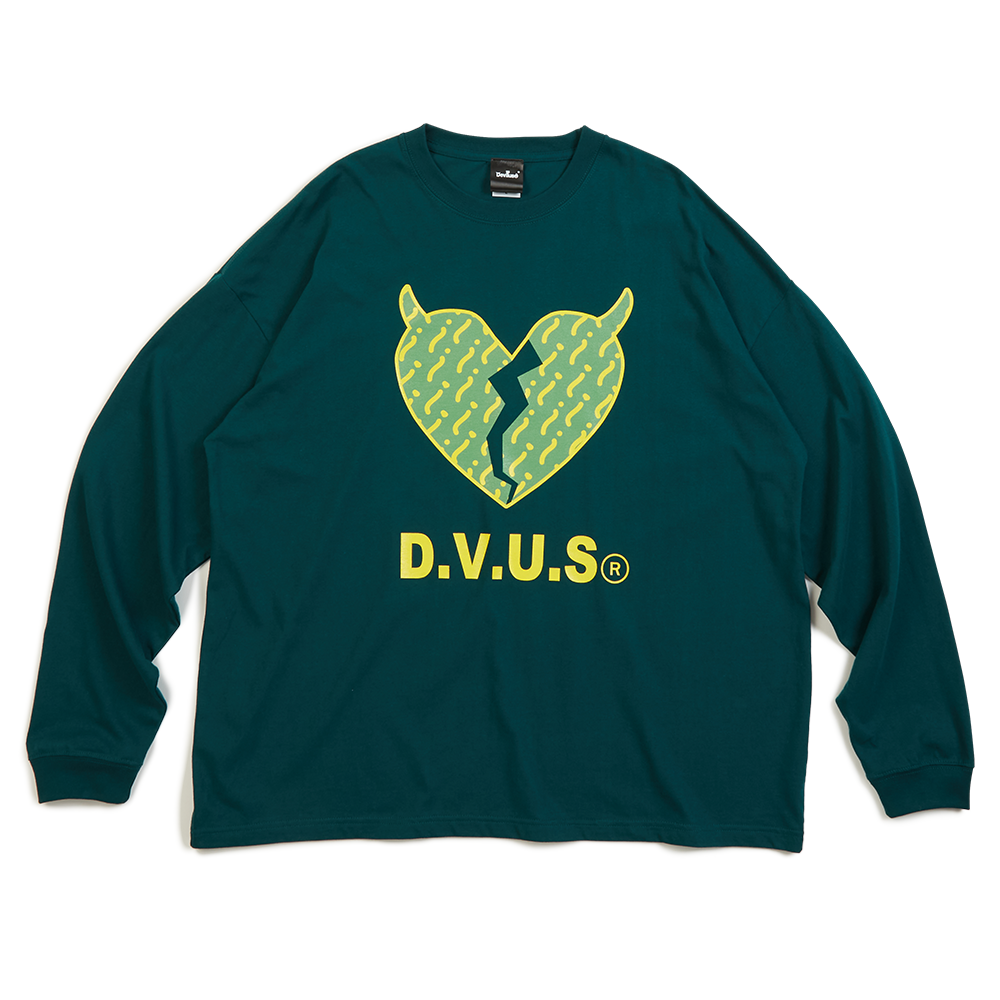 DEVILUSE Big Heart L/S T-shirts(Green)