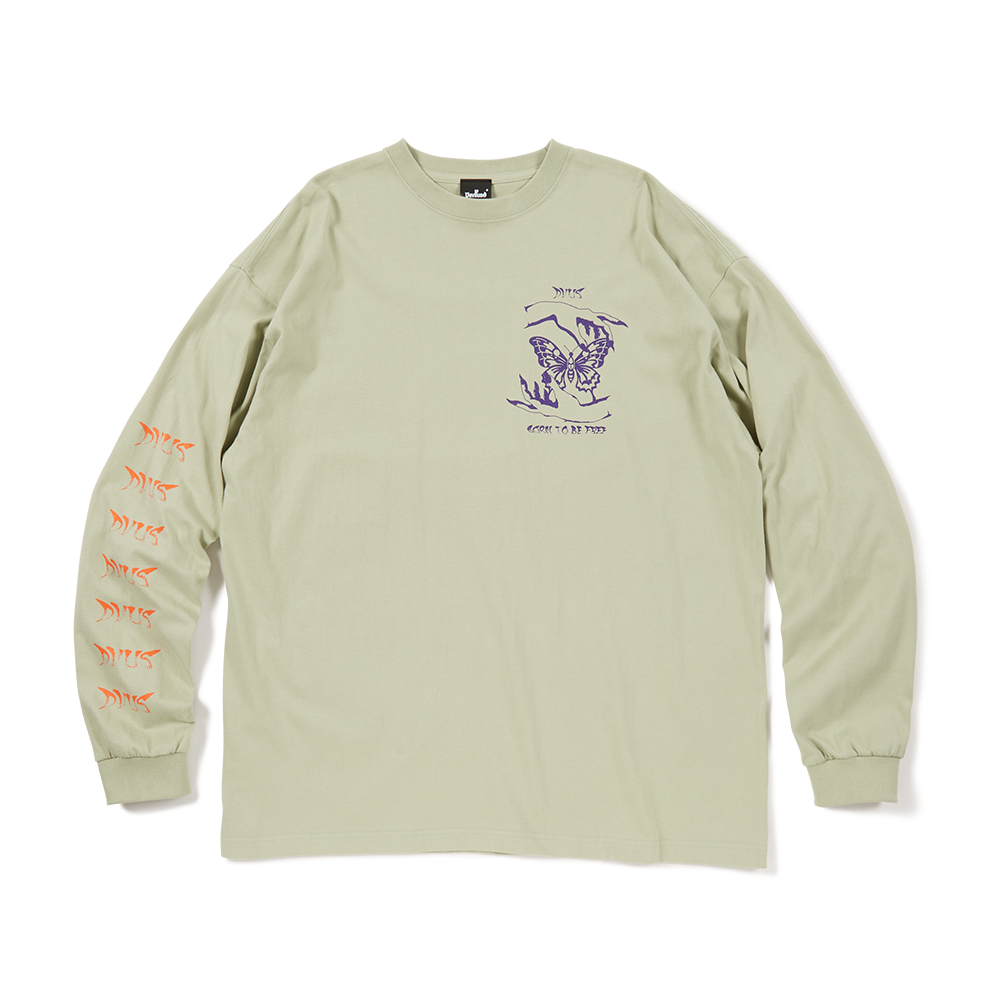 DEVILUSE Born to Be Free L/S T-shirts(Light Green)