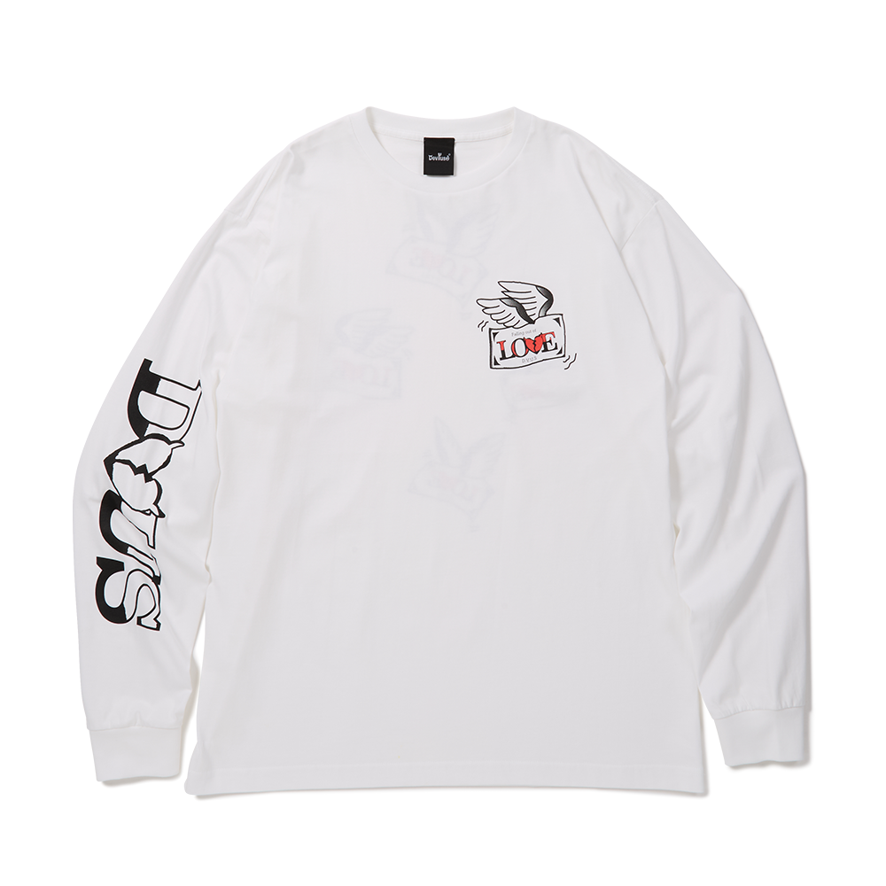DEVILUSE Falling out of Love L/S T-shirts(White)
