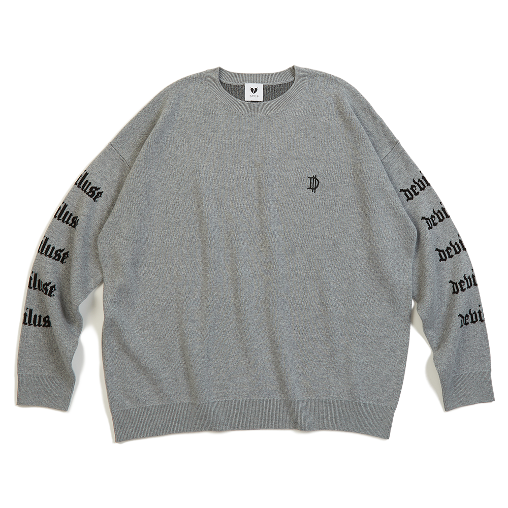 DEVILUSE Old English Knit Crew Neck(Gray)
