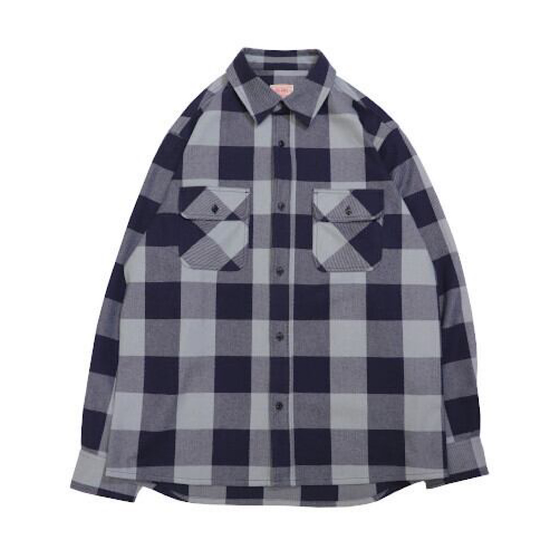 BIG MIKE Heavy Flannel Shirts(Gry×Nvy)