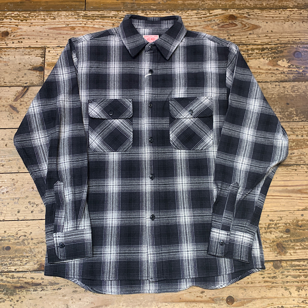 BIG MIKE Heavy Flannel Shirts(BLK×GRY×WHT)