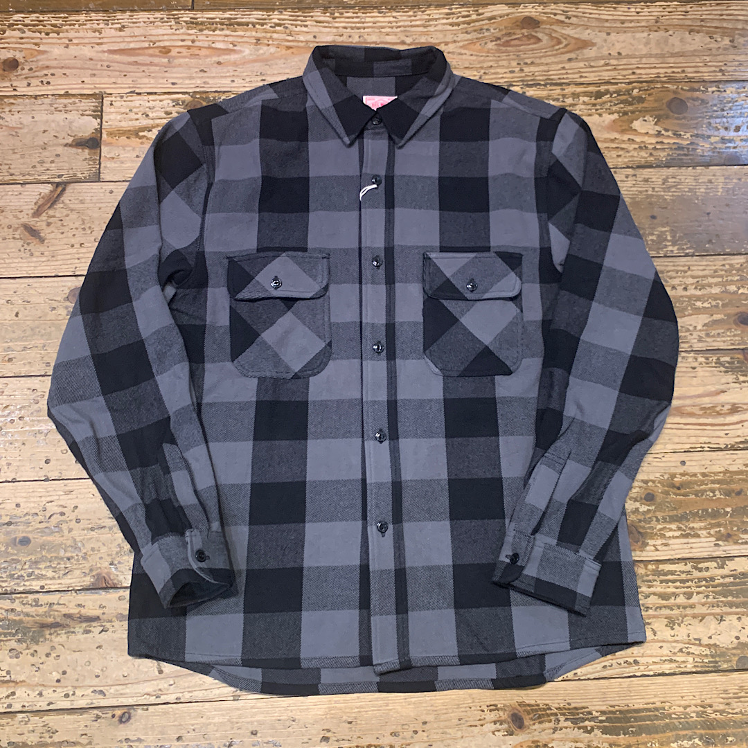 BIG MIKE Heavy Flannel Shirts(Black×Gray)