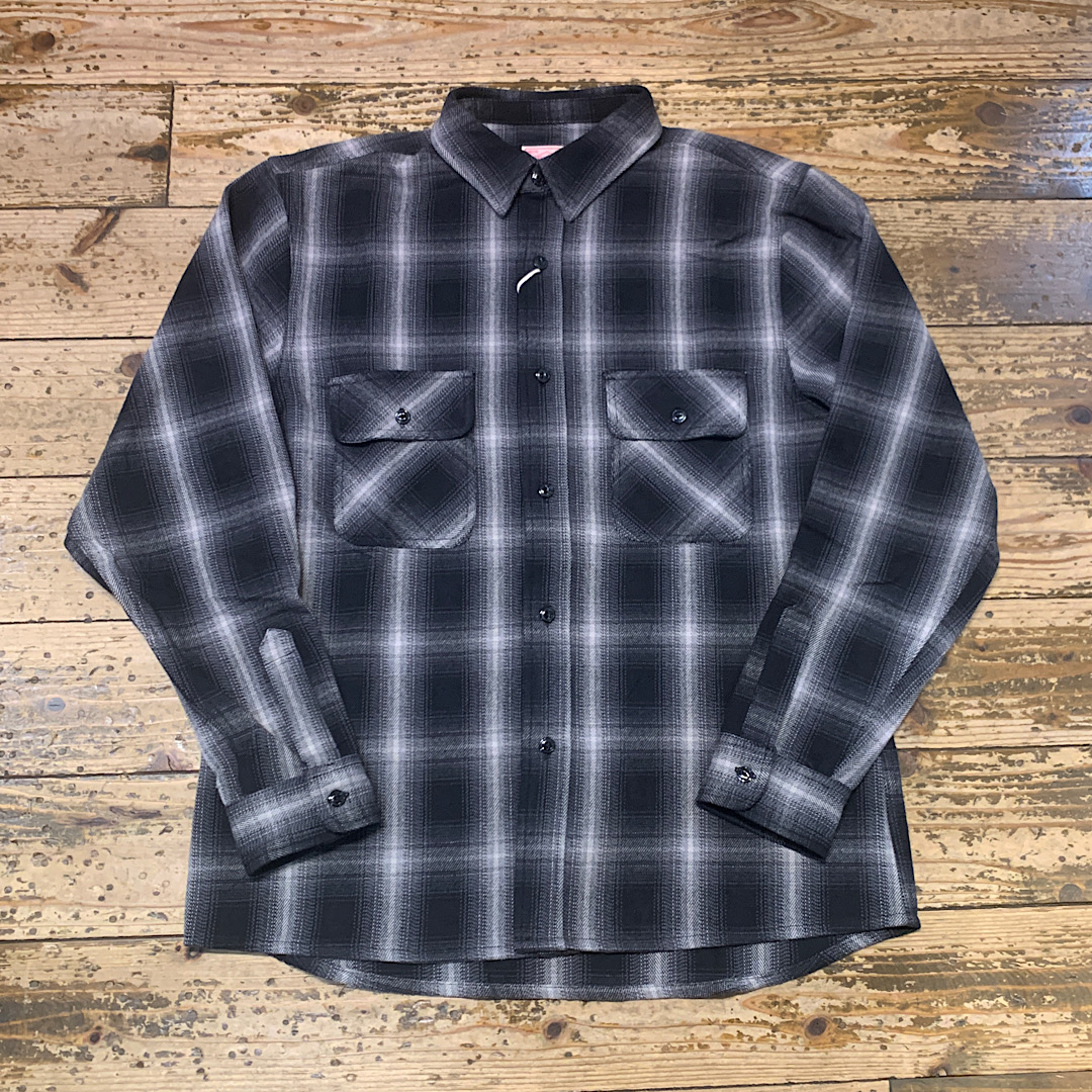 BIG MIKE Heavy Flannel Shirts(Black×off)
