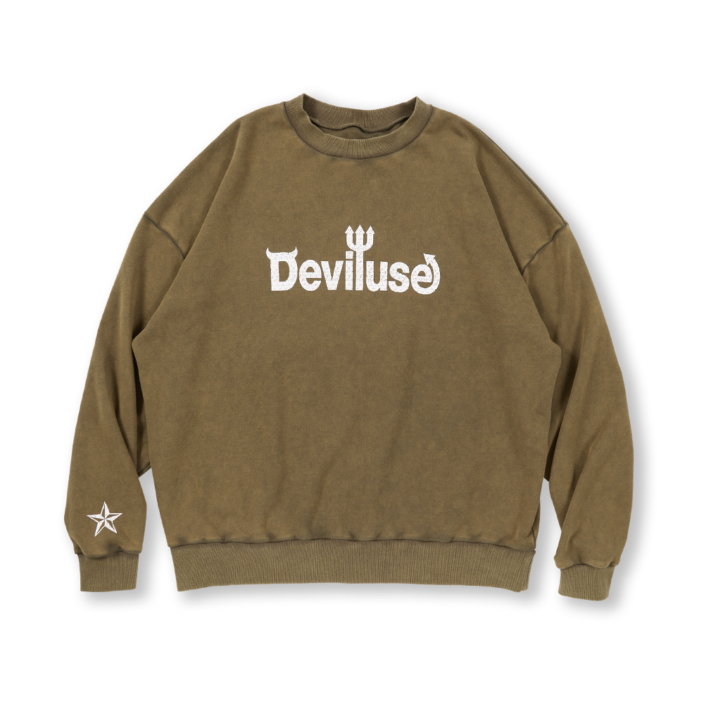 DEVILUSE Logo Crewneck(Olive)