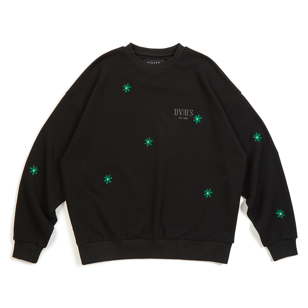 DEVILUSE Prickly Flower Crewneck(Black)
