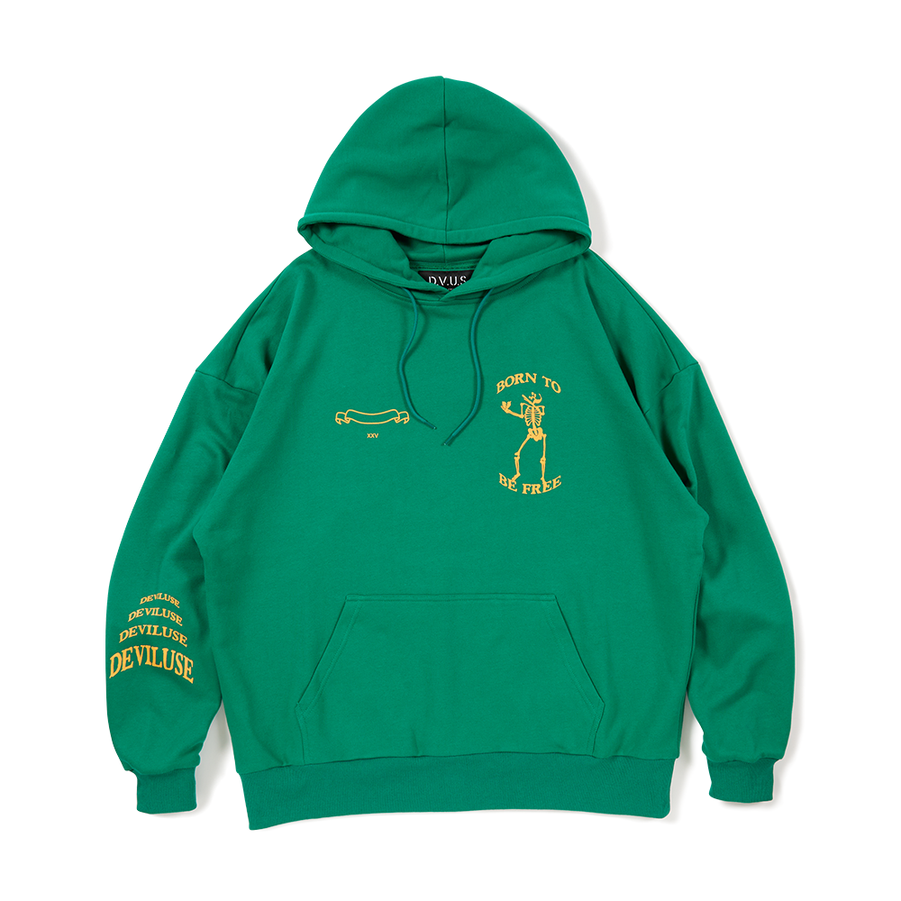 DEVILUSE Bone to be free Pullover Hooded(Green)