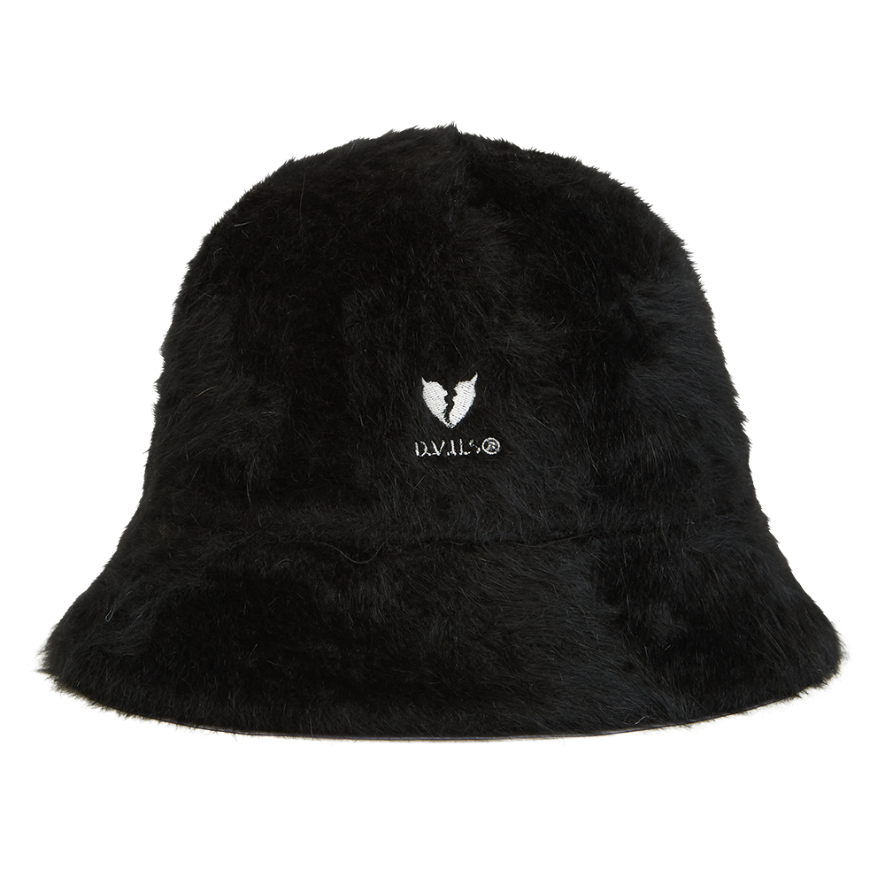 DEVILUSE Heartaches Fuzzy Bucket Hat(Black)