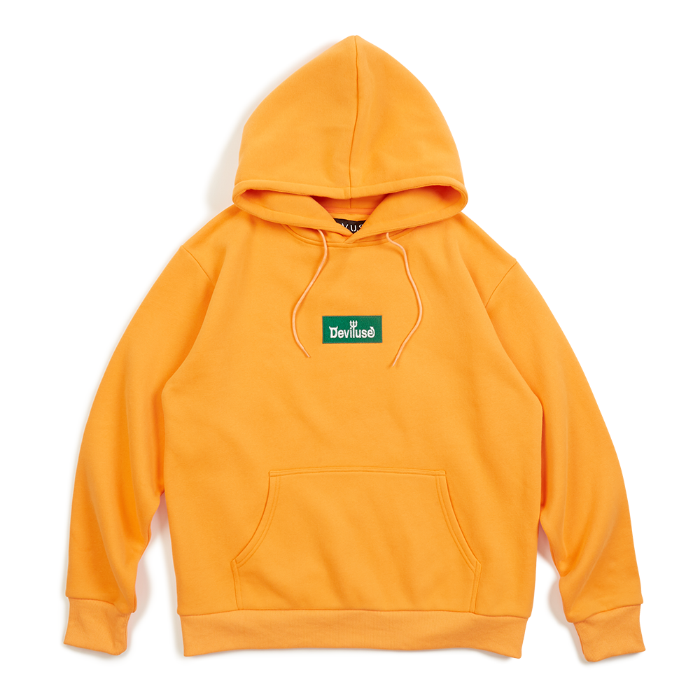 DEVILUSE Green Box Logo Pullover Hooded(Orange)