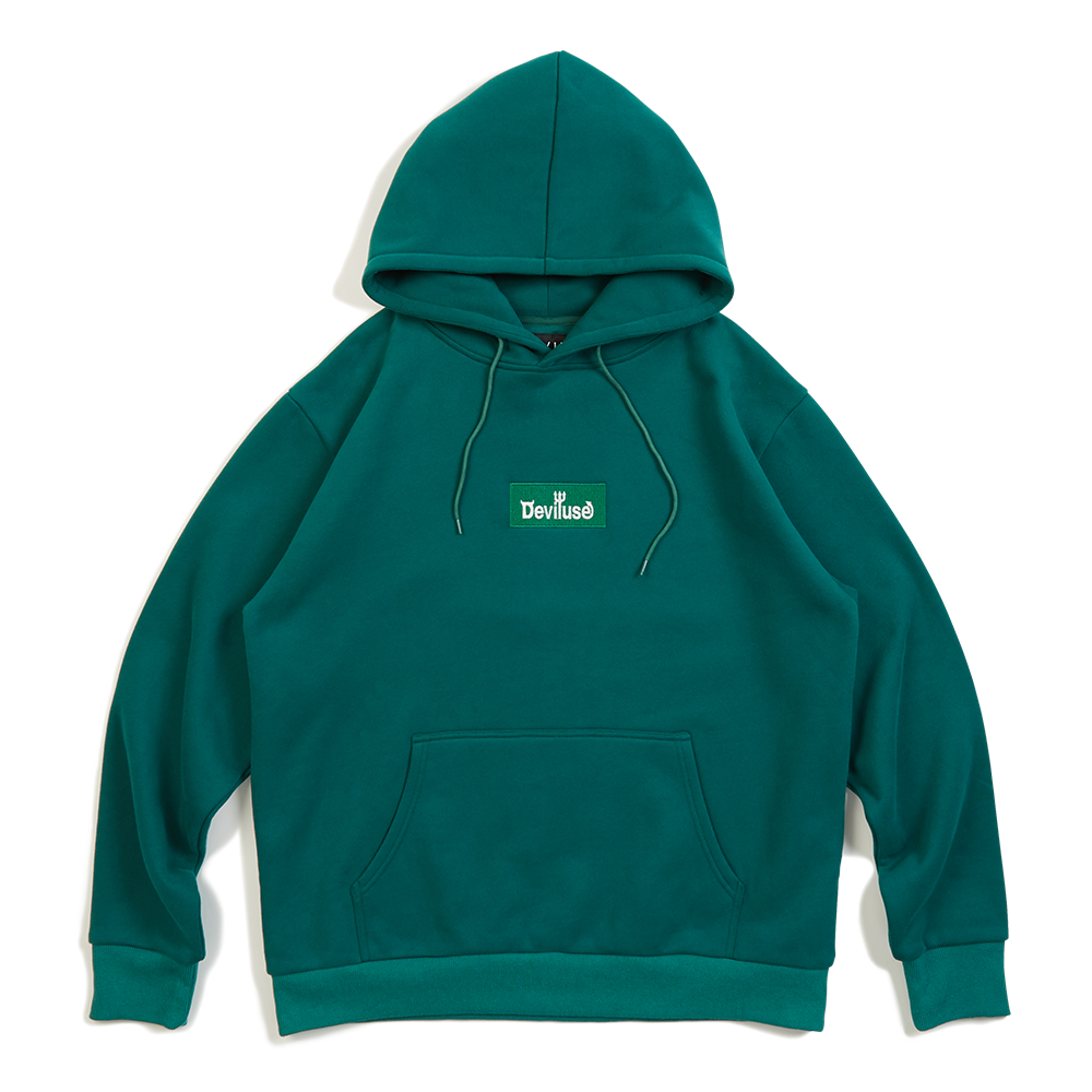 DEVILUSE Green Box Logo Pullover Hooded(Green)