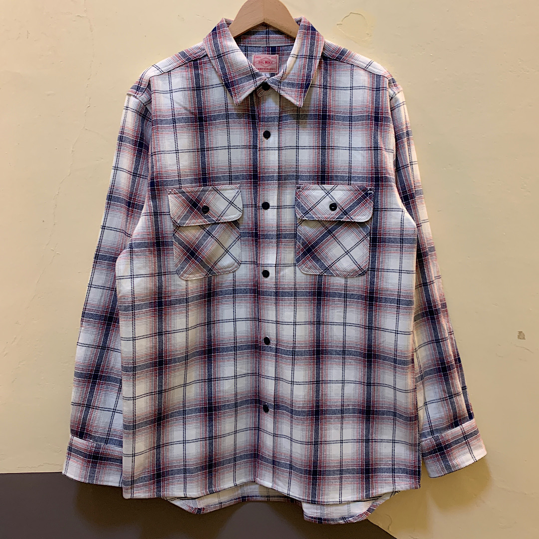 BIG MIKE Heavy Flannel Shirts(OFF×NVY)