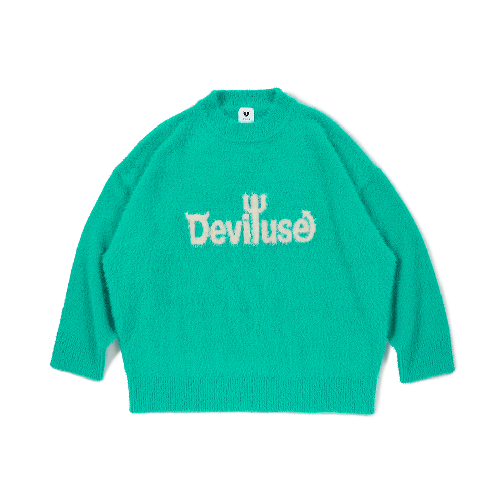 DEVILUSE Mohair Logo Knit(Mid Green)